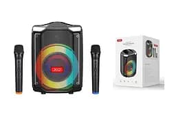 Портативна акустика XO F48 Dual Wheat 8" Phantom RGB Bluetooth Speaker караоке 40W бездротова - мініатюра 6