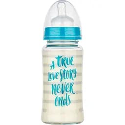 Пляшка скляна Baby-Nova Декор 230 мл блакитна (3966386)