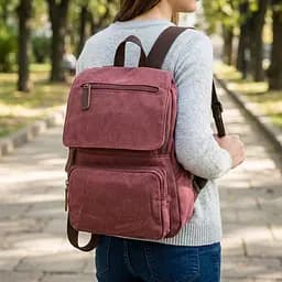 Компактний жіночий текстильний рюкзак 20195 Vintage малиновий - мініатюра 7