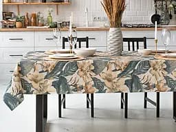 Скатертина Lefard Home Textile Versalles Flor Oceano 140х140 см водовідштовхувальна (715-307) - мініатюра 5