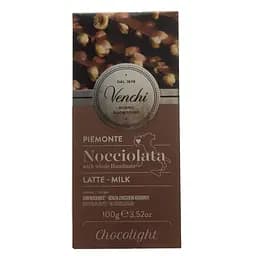 Шоколад молочний Venchi з фундуком без цукру 100 г (673421)
