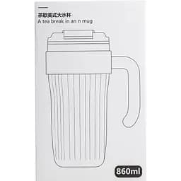 Термочашка ThinkDifferent 860 мл з кришкою на защіпці та ручкою, рожевий з жовтим Happy Life HP28487P - мініатюра 8