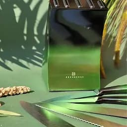 Набір ножів Edenberg EB-11003 з підставкою 6 предметів зелений