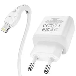 Адаптер сетевой HOCO Type-C to Lightning Cable Favor dual port N5 1USB and 1Type-C PD 20W QC 3.0 3a - мініатюра 2