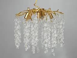 Стильна кришталева люстра Гліцинія з алюмінієвими елементами, 6 ламп
