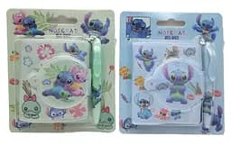 Блокнот на кнопці ПВХ з ручкою-брелоком Стіч, 8x7 см, 65 аркушів (В асортименті)