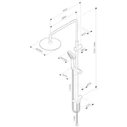Душова система Am.Pm ShowerSpot без змішувача Gem black F0790022, Чорний матовий - мініатюра 9