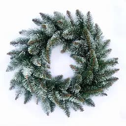 Вінок новорічний різдвяний Hvoya Elegant із штучної хвої зелений з білими кінчиками 50 см