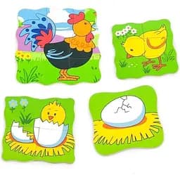 Дерев'яний багатошаровий пазл Viga Toys Півник (50113) - мініатюра 4