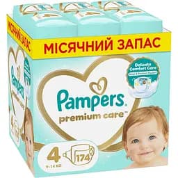 Уценка. Подгузники Pampers Premium Care 4 (9-14 кг) 174 шт.