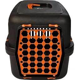 Переноска для животных Agility plastic 39х55х36,5 см черный/оранжевый