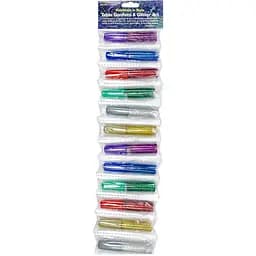 Клей для творчості з блискітками 16733, 5 мл, 6 кольорів, 12 баночок