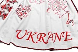 Плед Прованс Вишиванка 100х150 см білий з червоним (27842) - мініатюра 4