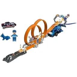 Трек 660 A-97 для трюков, машинка металлопластиковая, фигурка героя, наклейки, запускатель, препятствия, в коробке