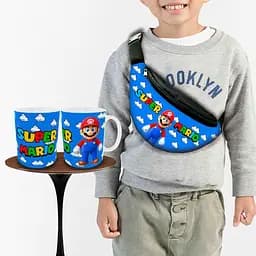Подарочный набор :Сумка-бананка+ Кружка Супер Марио, детский,для мальчика (00240)