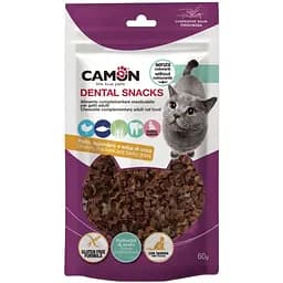 Лакомство для кошек Camon курица и скумбрия с ячменем в форме рыбки 60 г (AF250)