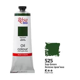 Краска масляная Зеленая травяная (525) 100 мл Rosa Studio