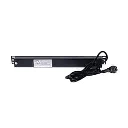 Блок розеток NVC-PDU/8M-16А Black для комутаційної шафи 19" на 8 розеток, з вимикачем (25-00073) - мініатюра 3