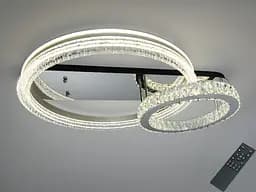 Стельова LED люстра два кільця 120 Вт хром
