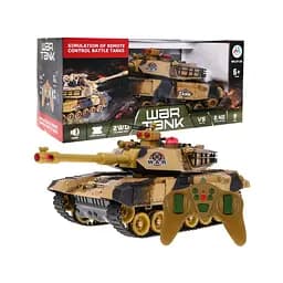 Дитячий танк на дистанційному керуванні пульт звуки світлодіод 1:18 бежевий 0139