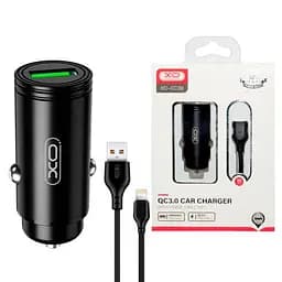 Автомобильное зарядное устройство XO CC39 QC3.0 18W Car charger with Lighting suit ( NB103 ) Черный
