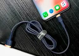 Кабель Baseus cafule Cable USB для iPhone 2.4 A 0.5 м CALKLF-AV3 золотисто-синий