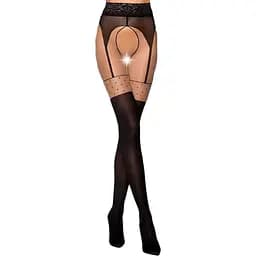 Еротичні колготки Passion Tiopen 003 nero 3/4 (20/40 den) імітація панчіх і пояса