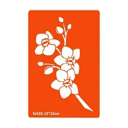 Трафарет для био-тату Орхидея Fresh Tattoo fx035-15*20см, размер 15х20см