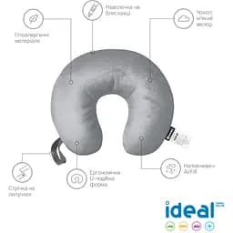 Подушка для подорожей Sonex Ideal сіра (SO102434) - мініатюра 2