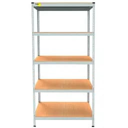 Металевий стелаж Emby Light Series (розмір 2400х900x450мм) 5 полиць ДСП до 100кг Білий