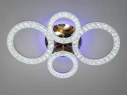 Люстра стельова LED Diasha 2203/2+2G, 75W, 3200K-6500K, акрил, сучасний стиль, з пультом, для дому - мініатюра 2