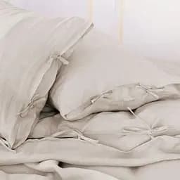 Комплект постільної білизни MirSon Natural Linen Jasmine льон полуторний бежево-сірий (2200008269036) - мініатюра 4