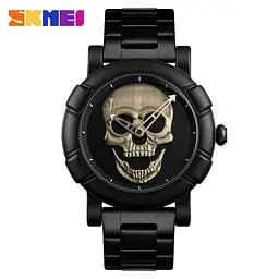Оригінальний годинник Skmei Skull 9178 Black Gold - мініатюра 10