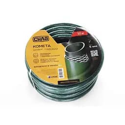 Шланг для полива садовый Сила Комета 1" ПВХ 50 м 5 бар Зеленый 30412