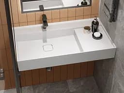 Умивальник Miraggio SOUL 900 Miramarble (8813319) Miramarble, Глянцевий, Підвісний, Білий - мініатюра 6