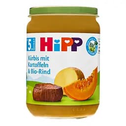 Органическое пюре HiPP Тыква и картошка с говядиной, 190 г