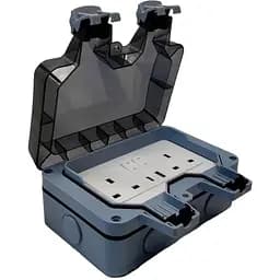 Вулична розетка Securlec 2-позиційна з USB A USB C IP66 пластик 3-контактний роз'єм