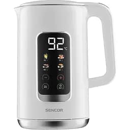 Електрочайник Sencor 1.7 л Strix LED дисплей подвійні стінки сенсорне керування білий