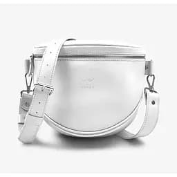 Шкіряна сумка поясна-кроссбоді Vacation біла краст