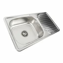 Кухонна мийка з нержавіючої сталі Platinum декор 7642 (0,8/180 мм), R, Decor - мініатюра 3