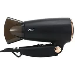 Фен для сушіння укладання волосся VGR V-439 маленький дорожній складний міні компактний 1600 Вт