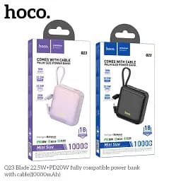 Портативна батарея Power Bank Hoco Q23 Blade 22.5W+PD20W with cable 10000mAh Purple - мініатюра 3
