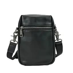 Чоловіча маленька шкіряна сумочка TIDING BAG 1633A чорна - мініатюра 4
