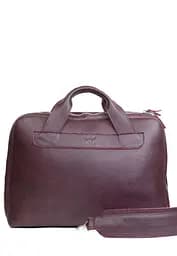 Шкіряна ділова сумка Attache Briefcase бордовий флотар - мініатюра 2