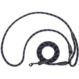 Поводок для собак Barksi Свободные руки светоотражающий 325х1.2 см черно-фиолетовый