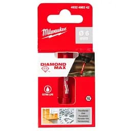 Коронка алмазна Diamond Plus/Max MILWAUKEE, діаметр 6,0мм (1/4'' Hex) (свердління з водою) - мініатюра 2