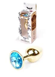 Анальная пробка Jewellery Gold PLUG Light Blue Boss Series 64-00022 98239