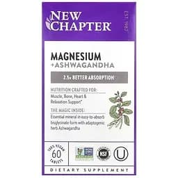 Магний и Ашваганда New Chapter Magnesium + Ashwagandha 60 таблеток