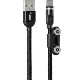 Магнітний USB кабель Gelius Pro Magenta GP-UC-U013u 3в1 (MicroUSB/iPhone X/Type-C) Black
