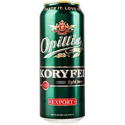 Упаковка пива Опілля Koryfei Export світле фільтроване 4.2% 12 л (0.5 л х 24 шт.) з/б  - мініатюра 2